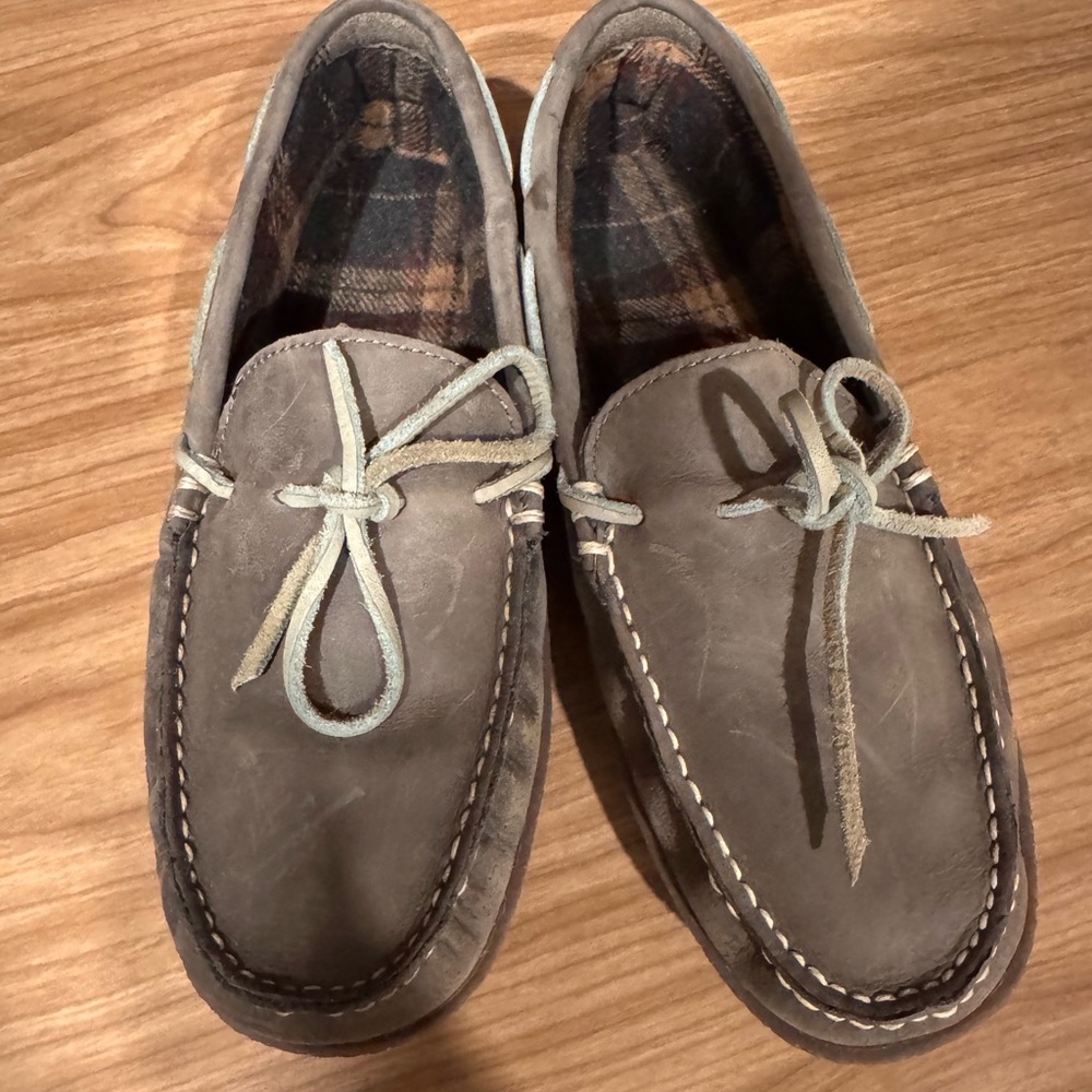 L.L. Bean Men's Brown Leather Slippers